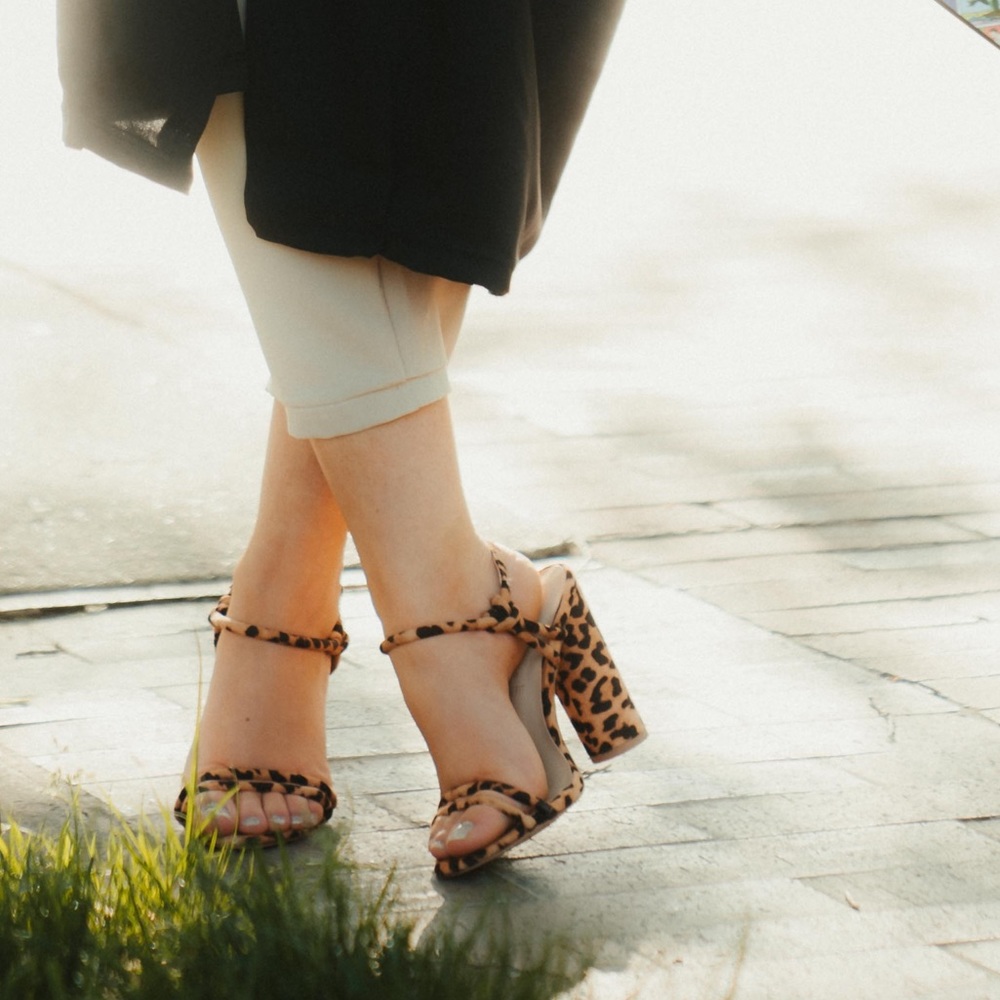 ASOS Chunky Leopard Print Heels - Size 6